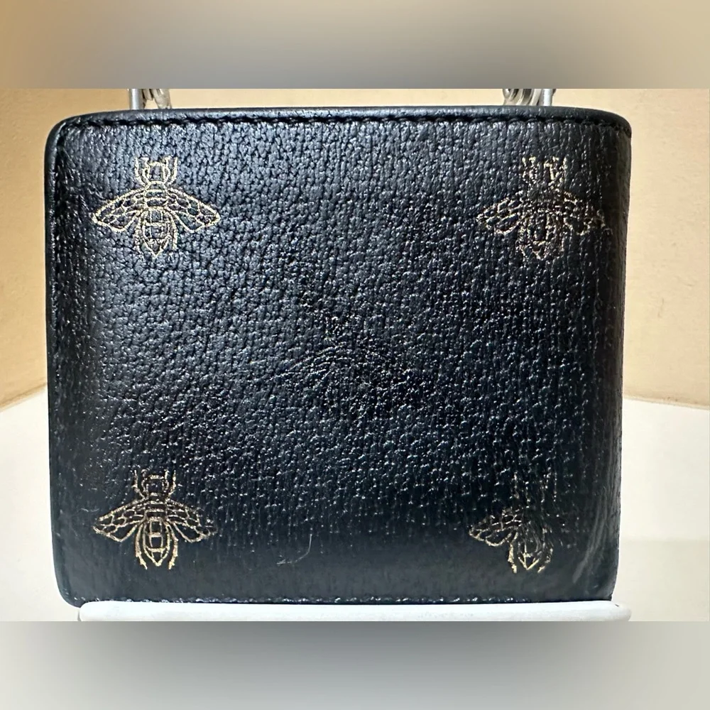 GUCCI Bee & Star Bifold Wallet Black leather